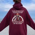 The Devil Whispered In My Ear Christian Jesus Bible Quote Women Oversized Hoodie Back Print Maroon