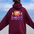 Disco 70S Vintage Retro Theme Dancing Queen 70'S Women Women Oversized Hoodie Back Print Maroon