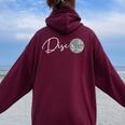 Disco Party 70S 80S 90S Family Themed Women Oversized Hoodie Back Print Maroon