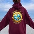 Earth Day Everyday Sunflower Environment Recycle Earth Day Women Oversized Hoodie Back Print Maroon