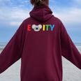 Ekoalaity Koala Equality Lgbt Community Animal Pun Women Oversized Hoodie Back Print Maroon