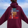 Father's Day From Daughter Son Wife For Husband Dad Women Oversized Hoodie Back Print Maroon