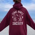 Feral Aunts Society Tiger And Lightning New Aunt Cool Auntie Women Oversized Hoodie Back Print Maroon