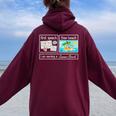 First Speech Then Beach I Am Earning A Summer Break Teacher Women Oversized Hoodie Back Print Maroon
