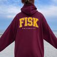 Fisk University Retro Women Women Oversized Hoodie Back Print Maroon