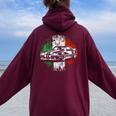 Foxbody Foxbody 50 Irish Flag Foxbody Stang Car Lover Women Oversized Hoodie Back Print Maroon