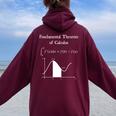 Fundamental Theorem Of Calculus Math Teacher Nerdy Women Oversized Hoodie Back Print Maroon