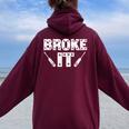 Broke It Fixed It Matching Family Outfit For Men Women Oversized Hoodie Back Print Maroon