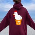 Chicken Pot Pi Day Pie Math Lover Teacher Geek Women Oversized Hoodie Back Print Maroon