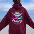 Cruising Squad 2024 Girls Gone Cruising Girl Love Trip Women Oversized Hoodie Back Print Maroon