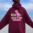 Dinosaur I'm Going To Be Big Sister 2024 Baby Loading Women Oversized Hoodie Back Print Maroon