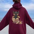 Dragon Read Books Be Kind Stay Weird Book Lover Women Oversized Hoodie Back Print Maroon