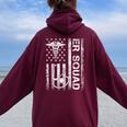 Er Nurse Doctor Emergency Room Hospital Squad Flag Us Women Oversized Hoodie Back Print Maroon