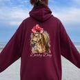 Hat Horse Racing Derby Party On Derby Day 2024 Women Oversized Hoodie Back Print Maroon
