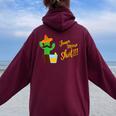 Mexican Cactus Meme Juan More Shot Party Women Oversized Hoodie Back Print Maroon