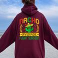 Nacho Average Flight Surgeon Mexican Cactus Women Oversized Hoodie Back Print Maroon