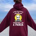 Pandas Animal Zoo Pandas Are Awesome Cute Panda Bear Women Oversized Hoodie Back Print Maroon