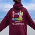 I Am A Piecemaker Girl Quilting Sewing Sayings Crochet Women Oversized Hoodie Back Print Maroon