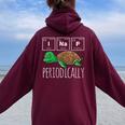 Science I Nap Periodic Table Meme Meh Sea Turtle Women Oversized Hoodie Back Print Maroon