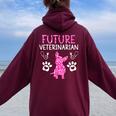 Future Vet Pink Women Women Oversized Hoodie Back Print Maroon