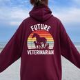 Future Veterinarian Boy Girl Veterinary Vet Costume Women Oversized Hoodie Back Print Maroon