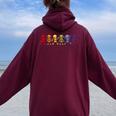 Gay Lgbt Pride Skeleton Pride Lgbt Rainbow Skeleton Gay Lgbt Women Oversized Hoodie Back Print Maroon