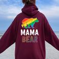 Gay Mama Bear Proud Mom Lgbtq Parent Lgbt Mother Women Oversized Hoodie Back Print Maroon