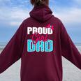 Girl Dad Proud Girl Dad Quote For Father Of A Girl Women Oversized Hoodie Back Print Maroon