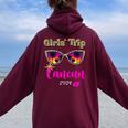 Girls Trip Cancun 2024 Beach Weekend Birthday Squad Women Oversized Hoodie Back Print Maroon