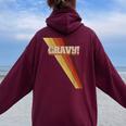 Gravy Seventies 70'S Cool Vintage Retro Style Women Oversized Hoodie Back Print Maroon