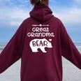 Great Grandma Bear For Great Grandmothers Women Oversized Hoodie Back Print Maroon