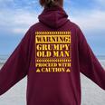 Grumpy Old Man T For Sarcastic Fathers Day Women Oversized Hoodie Back Print Maroon