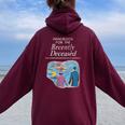 Handbook For The Recently Deceased Pre-Distressed Women Oversized Hoodie Back Print Maroon