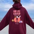 Hap Pee Kidney Urology Nurse Nephrology Bunny Easter Day Women Oversized Hoodie Back Print Maroon