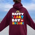 Happy Last Day Of 3Rd Grade Rainbow Teacher Student Women Oversized Hoodie Back Print Maroon