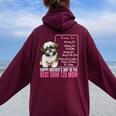 Happy Mother's Day To The Best Shih Tzu Mom Shih Tzu Mommy Women Oversized Hoodie Back Print Maroon