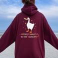 Heterosexuality In This Economy Lgbt Pride Goose Rainbow Women Oversized Hoodie Back Print Maroon