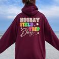 Hooray School Field Day Trip 2024 Teacher Student Cute Women Oversized Hoodie Back Print Maroon