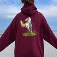 Horse-Loving Girl Horseback Riding Horseback Riding Women Oversized Hoodie Back Print Maroon