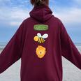 Hose Bee Lion Animal Pun Dad Joke Women Oversized Hoodie Back Print Maroon