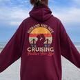 Husband And Wife Cruising Partners For Life Couple Cruise Women Oversized Hoodie Back Print Maroon