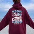 Husband And Wife Cruising Partners For Life Cruise Ship Women Oversized Hoodie Back Print Maroon