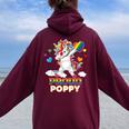 I'm A Proud Lgbt Gay Poppy Pride Dabbing Unicorn Rainbow Les Women Oversized Hoodie Back Print Maroon