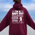 I'm A Shot Put Grandma Track Field Grandma Women Oversized Hoodie Back Print Maroon