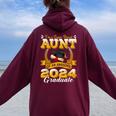 I'm A Super Proud Aunt Of An Awesome 2024 Graduate Women Oversized Hoodie Back Print Maroon