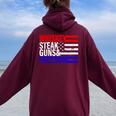 Independence Whiskey Steak Guns & Freedom 4Th July Women Oversized Hoodie Back Print Maroon