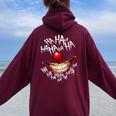 Insane Scary Woman Clown Posse Creepy Women Oversized Hoodie Back Print Maroon