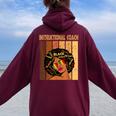 Instructional Coach Afro African Black History Month Women Oversized Hoodie Back Print Maroon