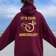 It's Our Anniversary Wedding Love You Wife Husband Women Oversized Hoodie Back Print Maroon