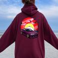 Jdm Skyline R33 Car Tuning Japan Fujiyama Drift Women Oversized Hoodie Back Print Maroon